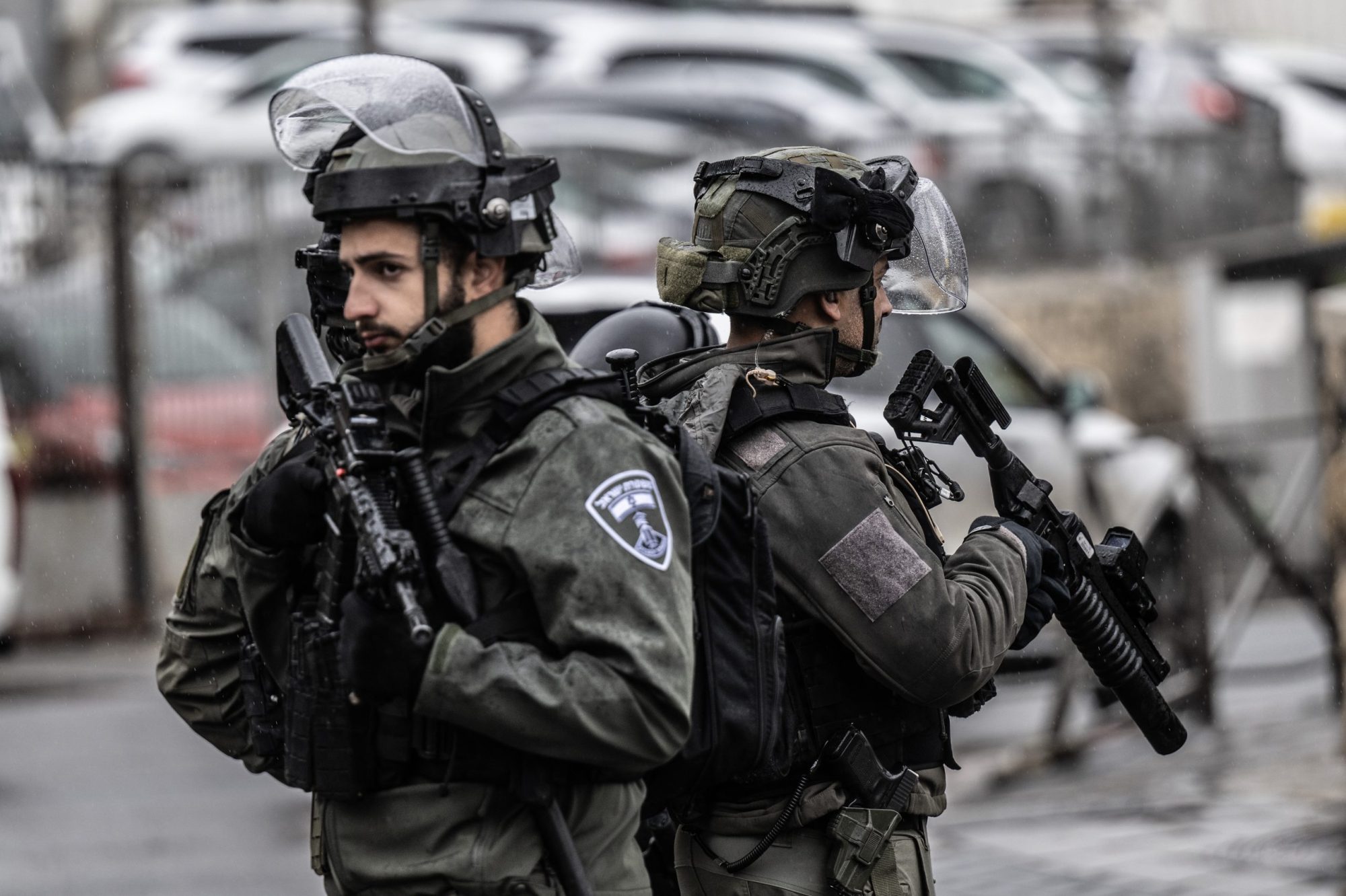Israeli forces patrol the streets in Wadi al-Joz neighborhood in East Jerusalem on January 12, 2024. Photo by Mostafa Alkharouf/Anadolu via Getty Images